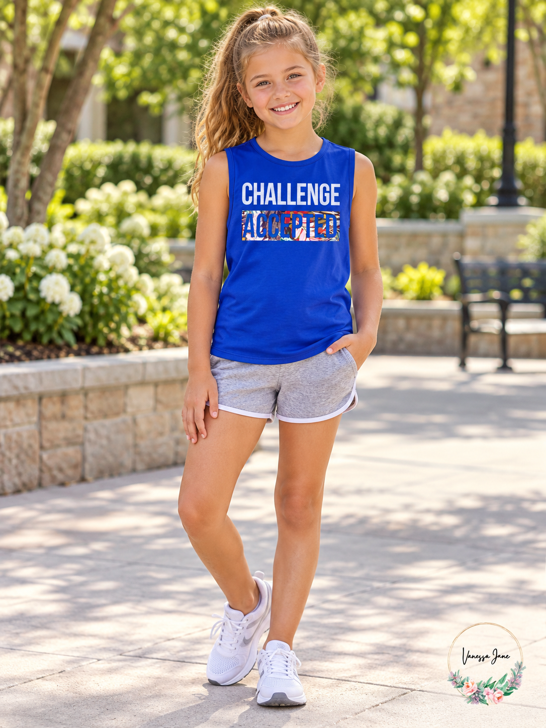 Ideology Big Girls Graphic Tank Top – lifestyle photo, Vanessa Jane