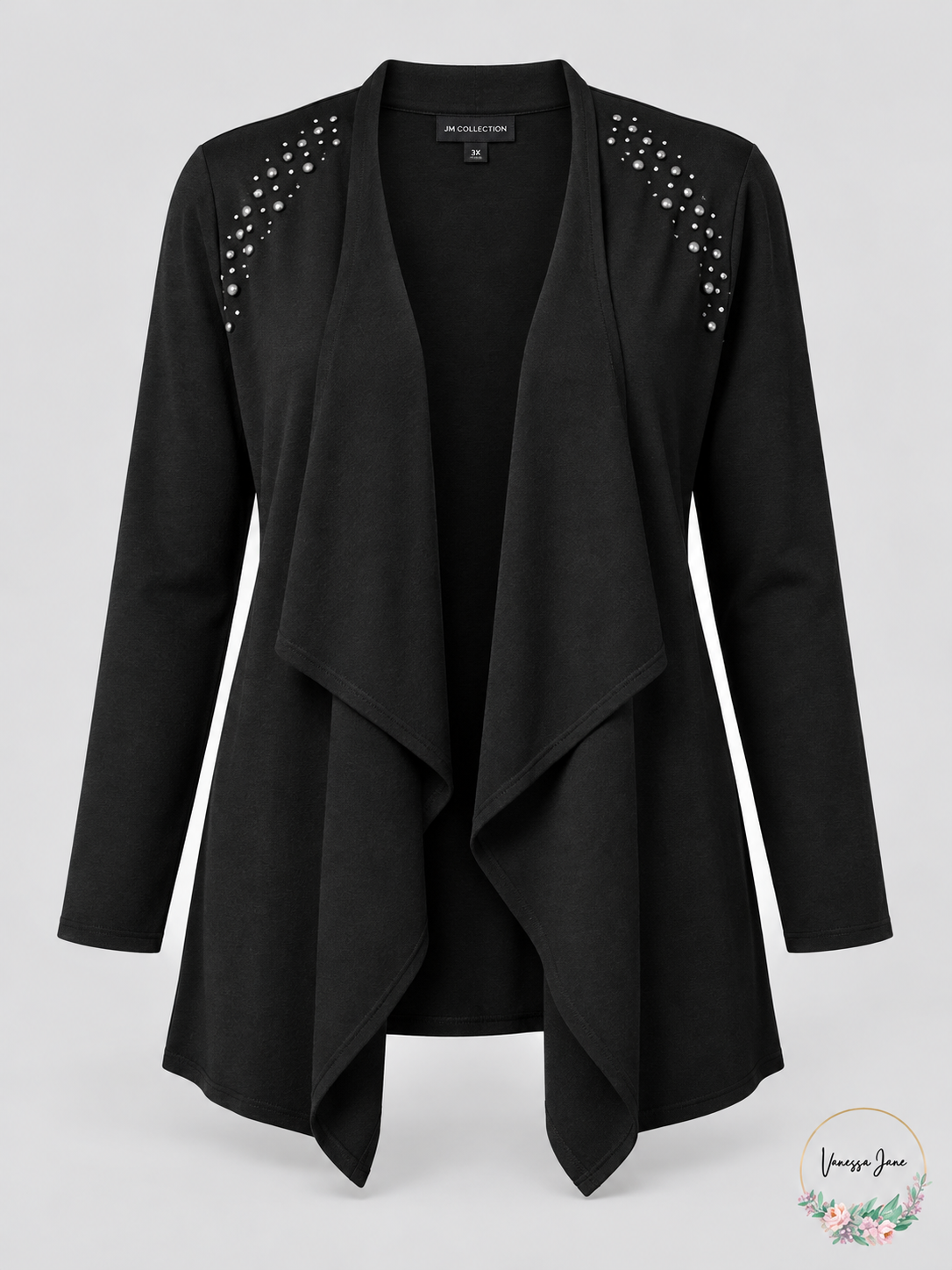 Jm Collection Plus Size Studded Cardigan, Size 3XL – stock photo, Vanessa Jane