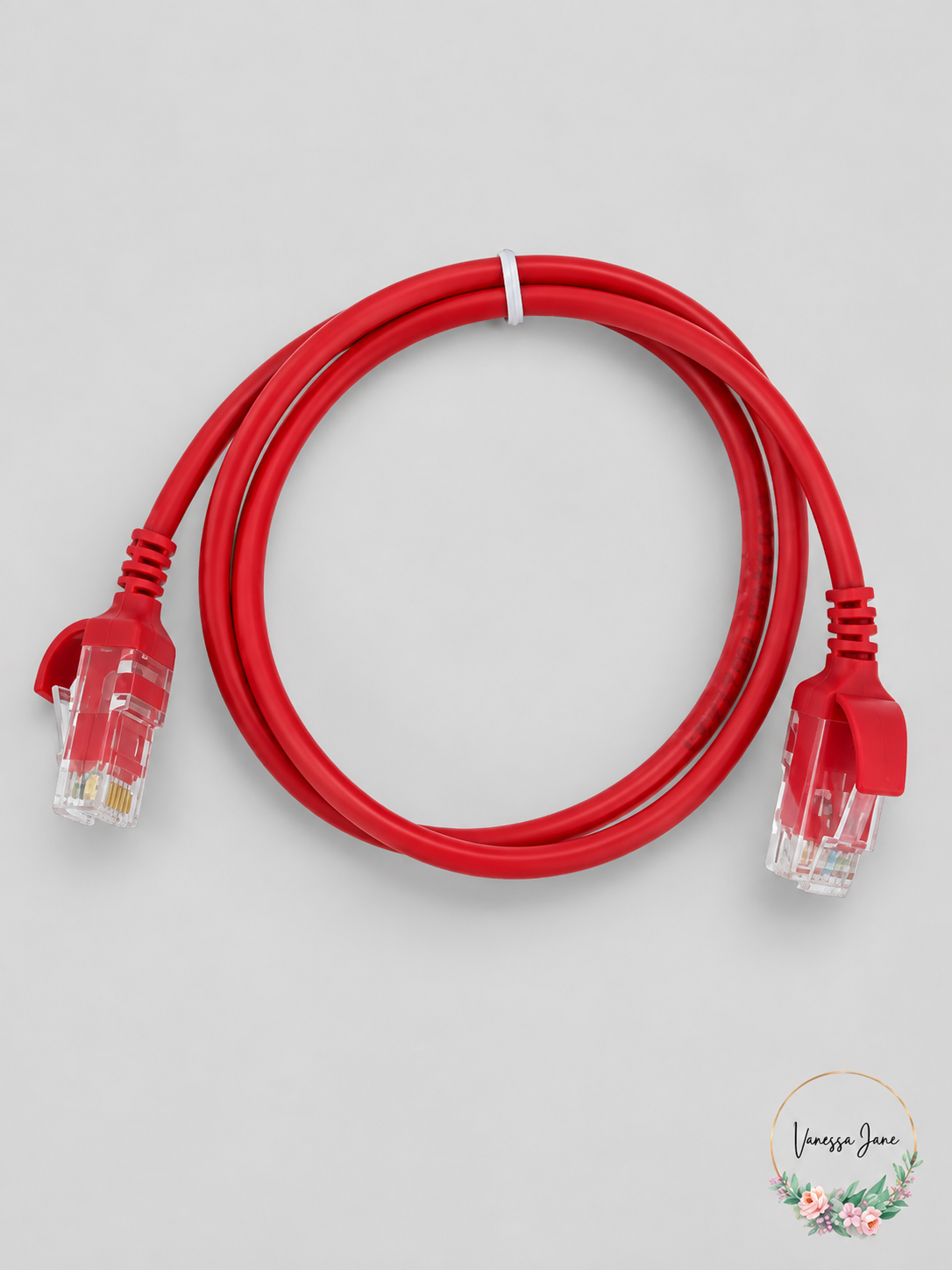 Leviton 6HHOM-2R Ultra High Flex Home 6 Patch Cable, 2-Foot, Red – stock photo, Vanessa Jane