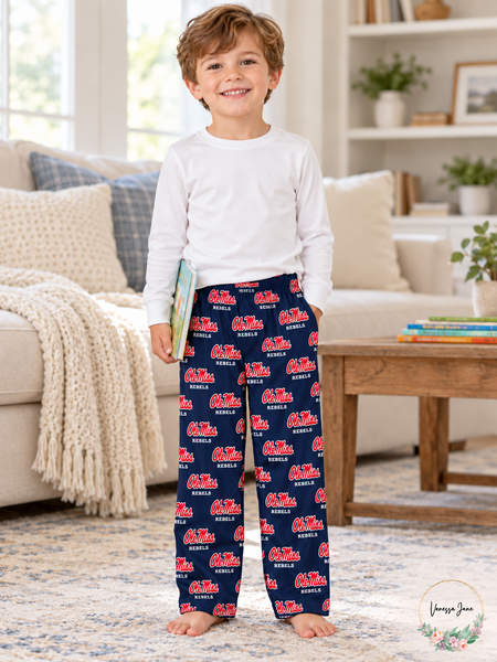 NCAA Boys Ole Miss Rebels Sleepwear Pants Dark Navy Kids Small (4) – life photo, Vanessa Jane