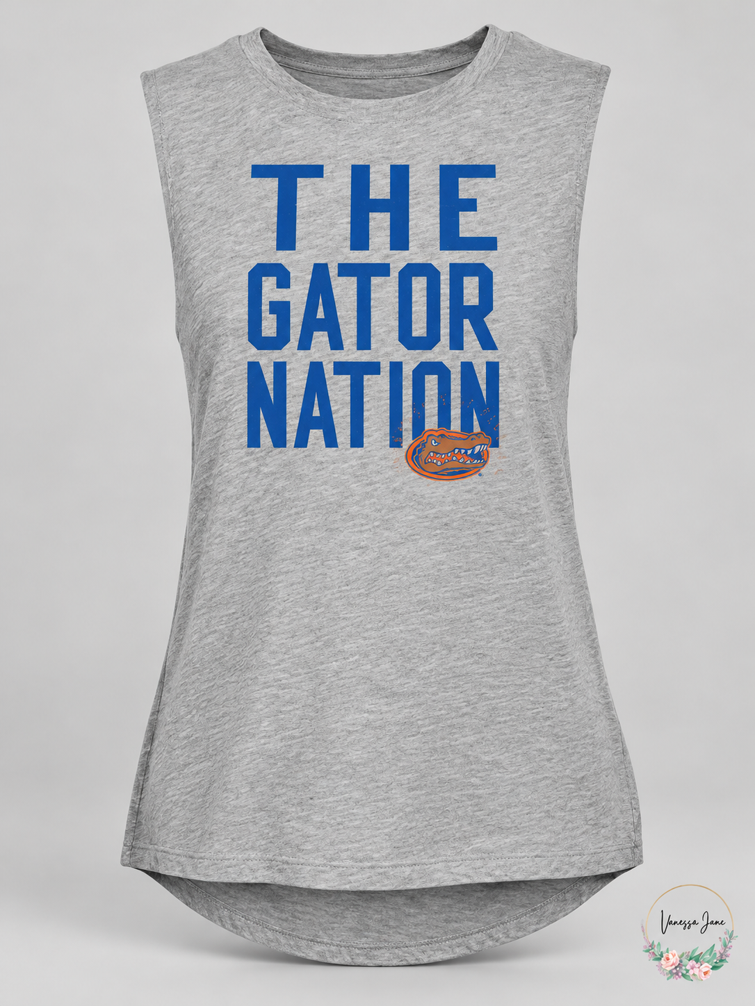 NCAA Rocker Florida Womens Sleeveless Drop Tail Tank, Size Large – stock photo, Vanessa Jane
