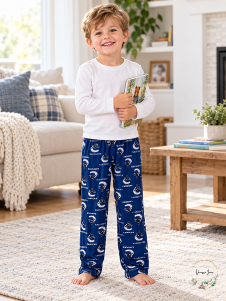 NHL Vancouver Canucks Toddler Boys Sleepwear Print Pants, Blue, Size 4T – life photo, Vanessa Jane