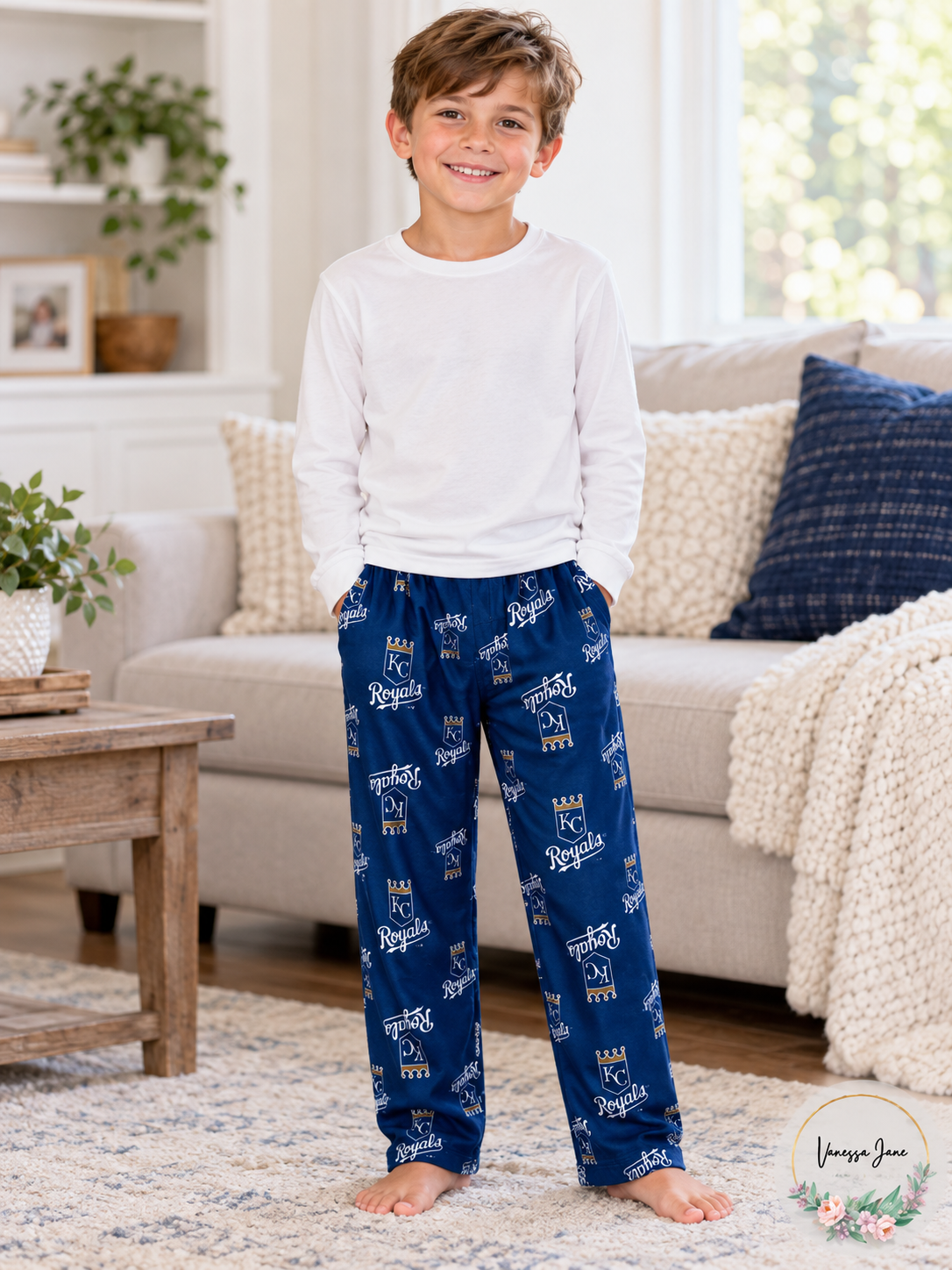 MLB Boys 4-7 Royals Sleepwear All Over Print Pant, Various Sizes – life photo, Vanessa Jane