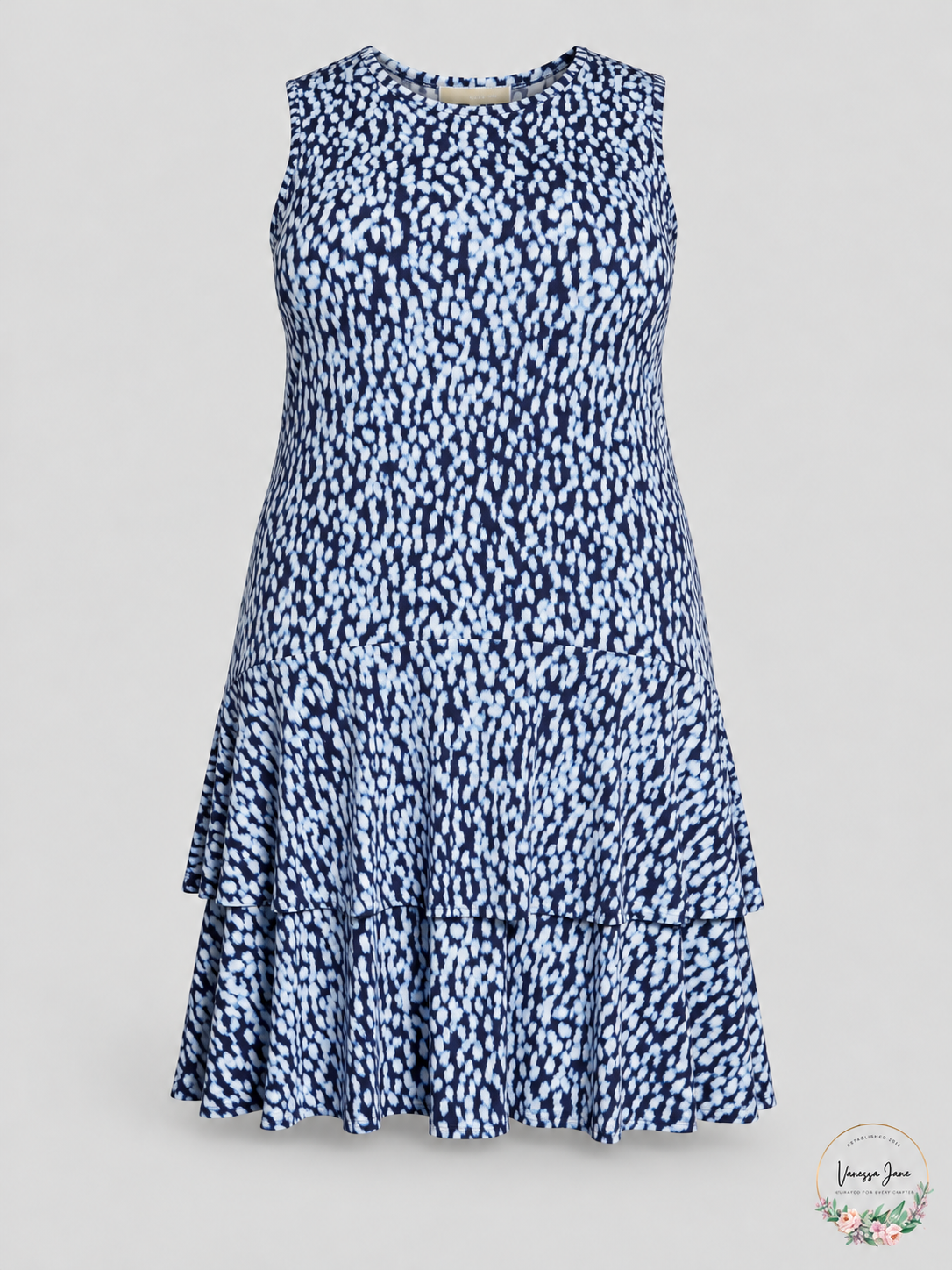 Stock product photo: MICHAEL Michael Kors Plus Tiered Flounce-Hem Dress, 0X, Shore Blue