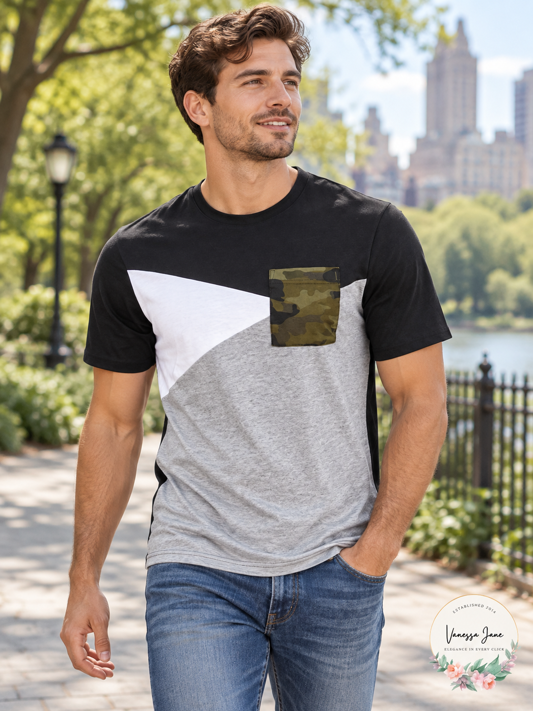 Ideology Crewneck Pocket Short-Sleeve T-Shirt,Size XXL | black-camo lifestyle | VJ20261021 09-black-camo-lifestyle