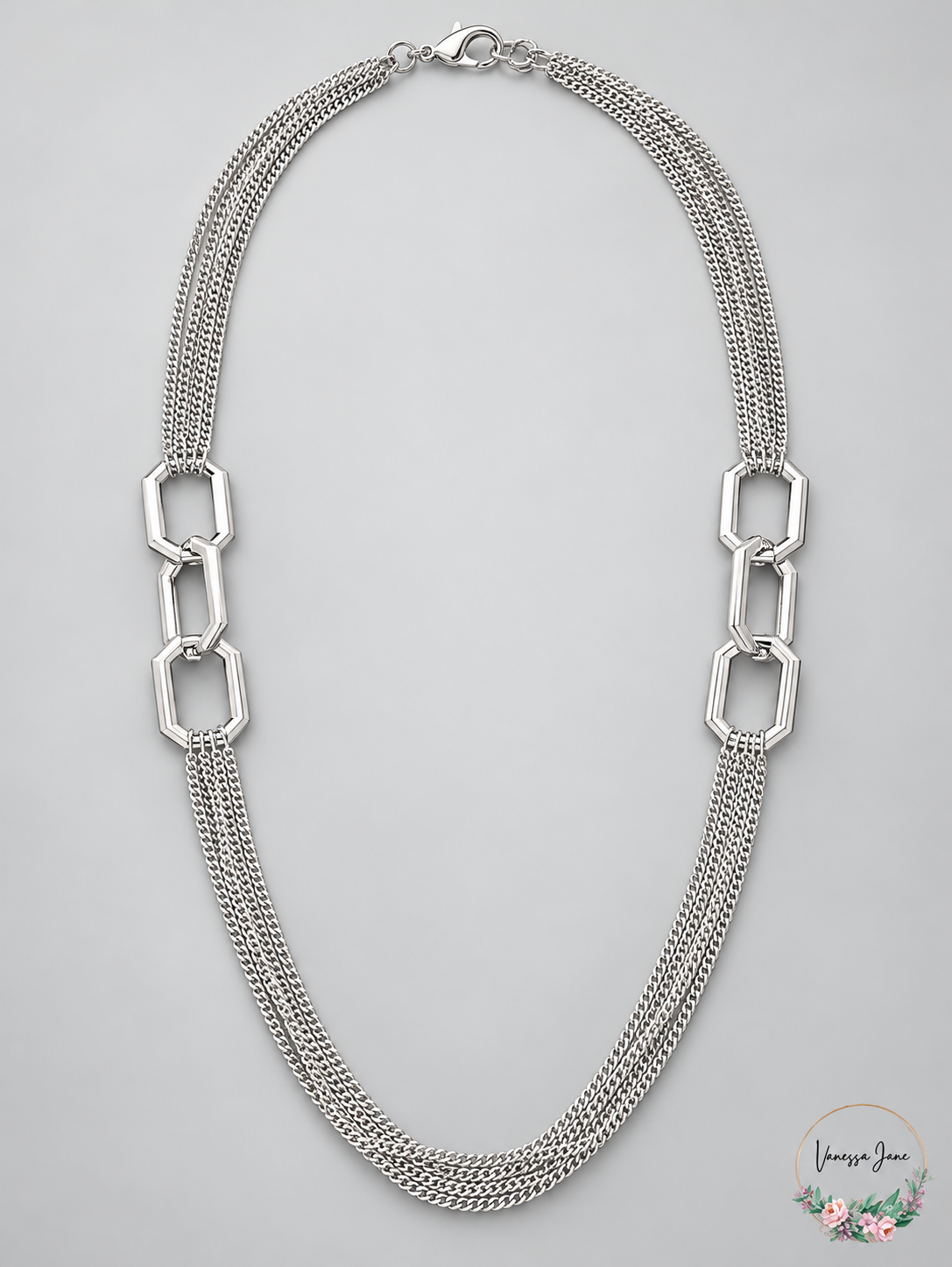 Alfani Silver-Tone Link and Multi-Chain Necklace, 44 in | silver stock | VJ20261021 11-silver-stock