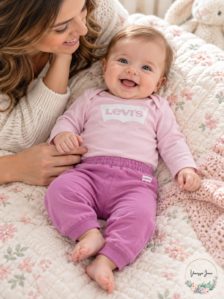 Levi's Baby Girls' Pink Bodysuit and Pants Set, Newborn | pink-lady lifestyle | VJ20261021 20-pink-lady-lifestyle