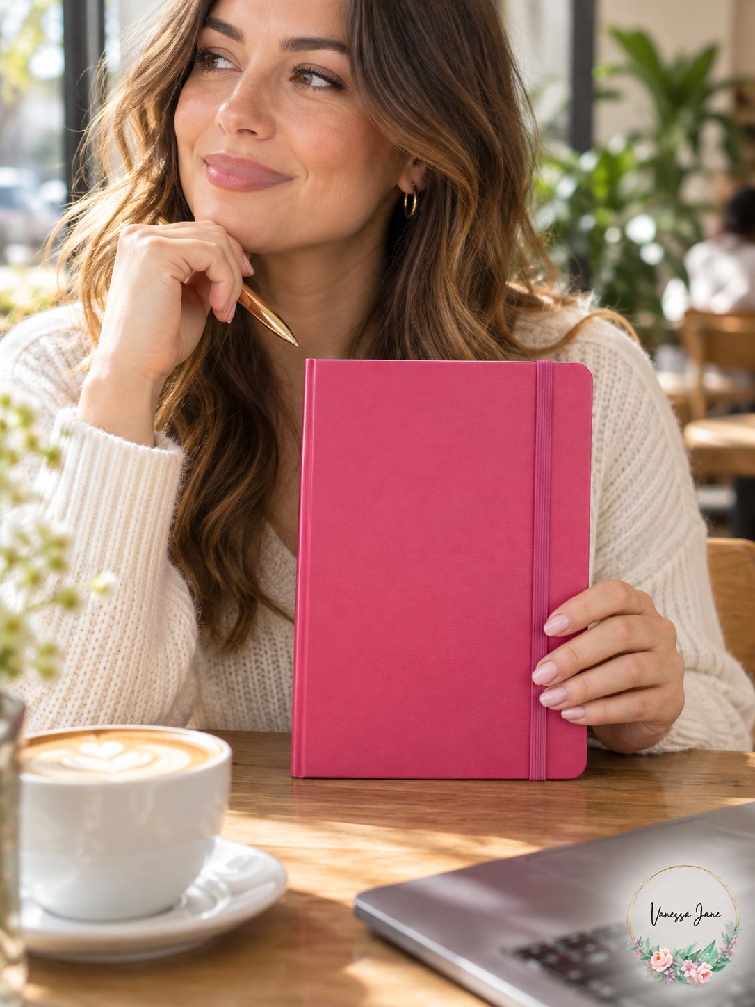 JAM Paper Hardcover Notebook with Elastic Closure, 5 7/8 x 8 1/2 in | pink lifestyle | VJ20261021 63-pink-lifestyle