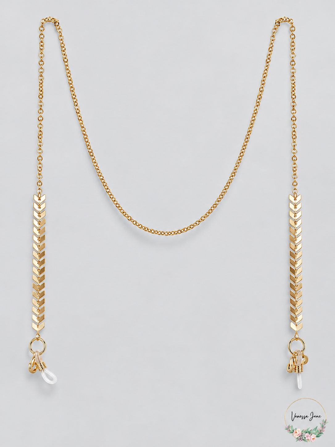 Unwritten Gold Flash-Plated Leaf Glasses or Mask Chain, 27 in | gold stock | VJ20261021 70-gold-stock