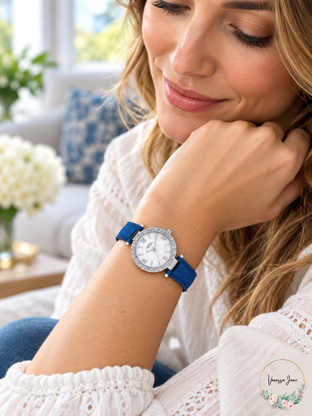 Bob Mackie BM4002BL Women's Blue Strap Watch, 30 mm | blue lifestyle | VJ20261021 81-blue-lifestyle