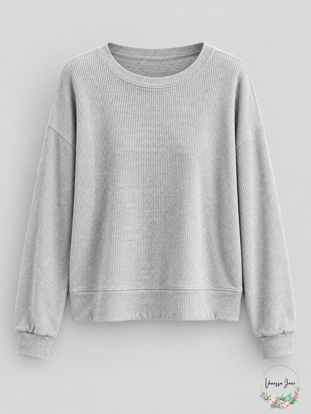 Jenni Women's Long-Sleeve Waffle-Knit Pajama Top | gray stock | VJ20261021 83-gray-stock