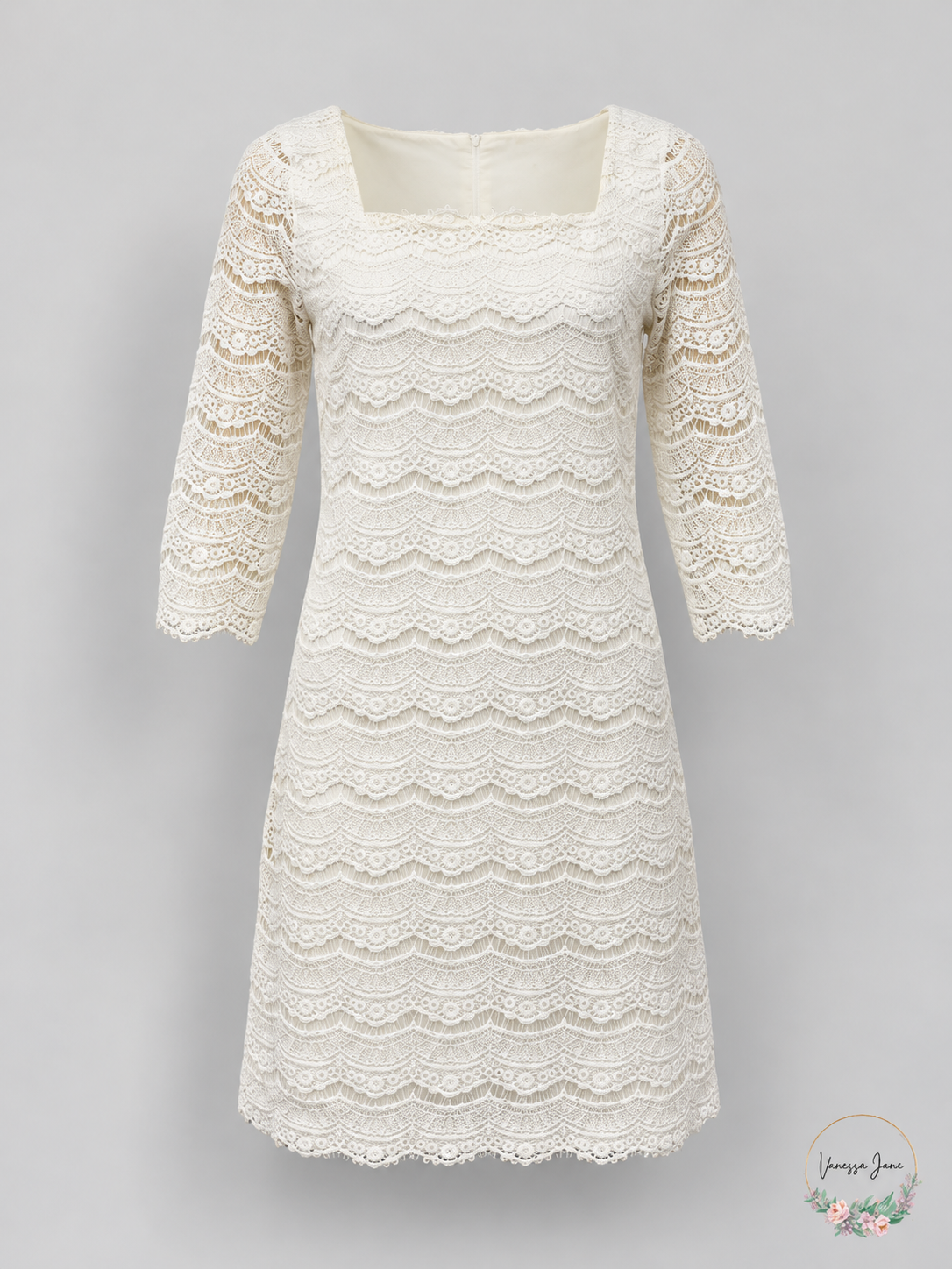 White House Black Market White Lace Shift Dress, Medium | white stock | VJ20261021 93-white-stock