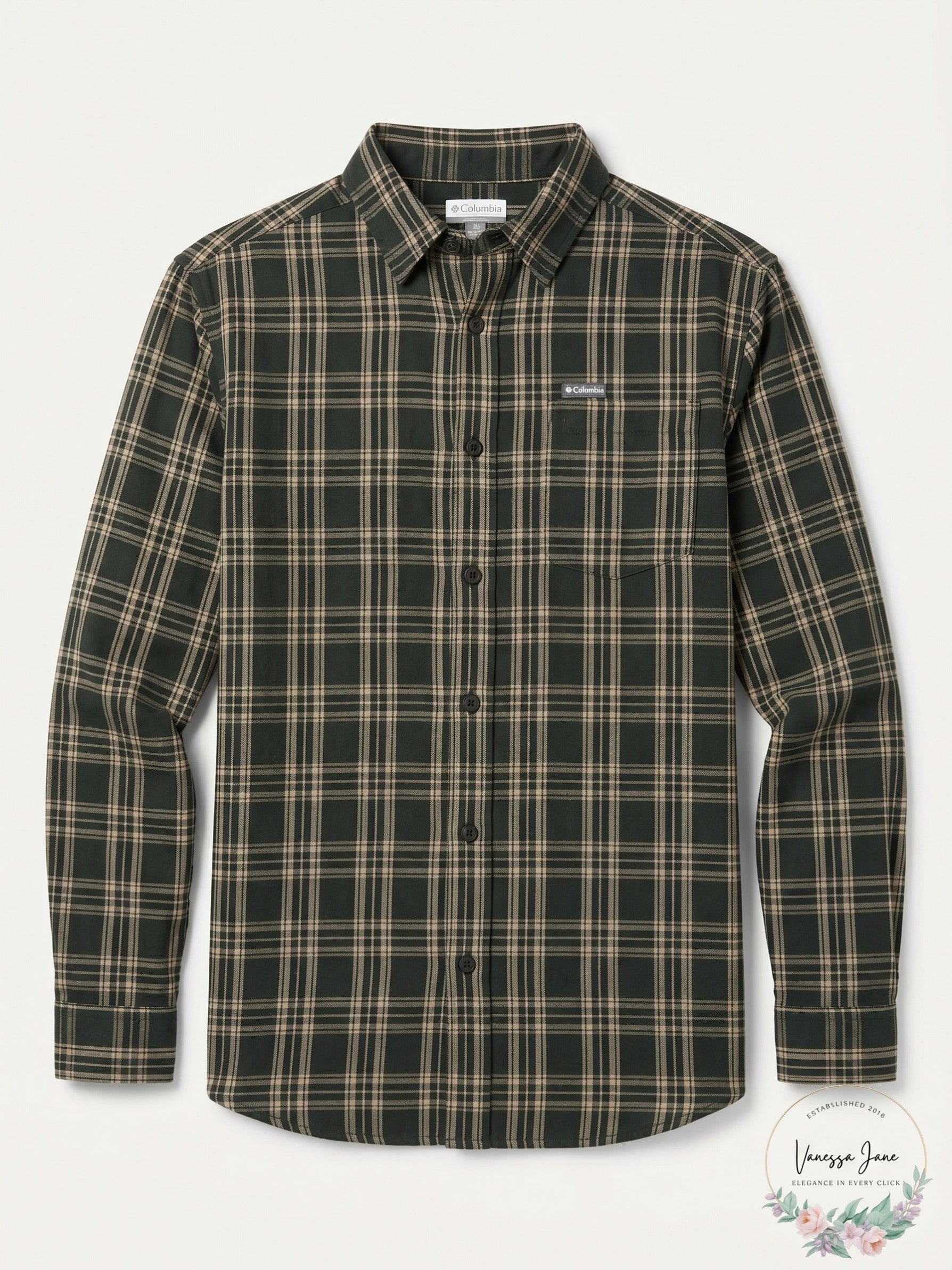 Columbia Mens Vapor Ridge III Plaid Long Sleeve Button Down Shirt