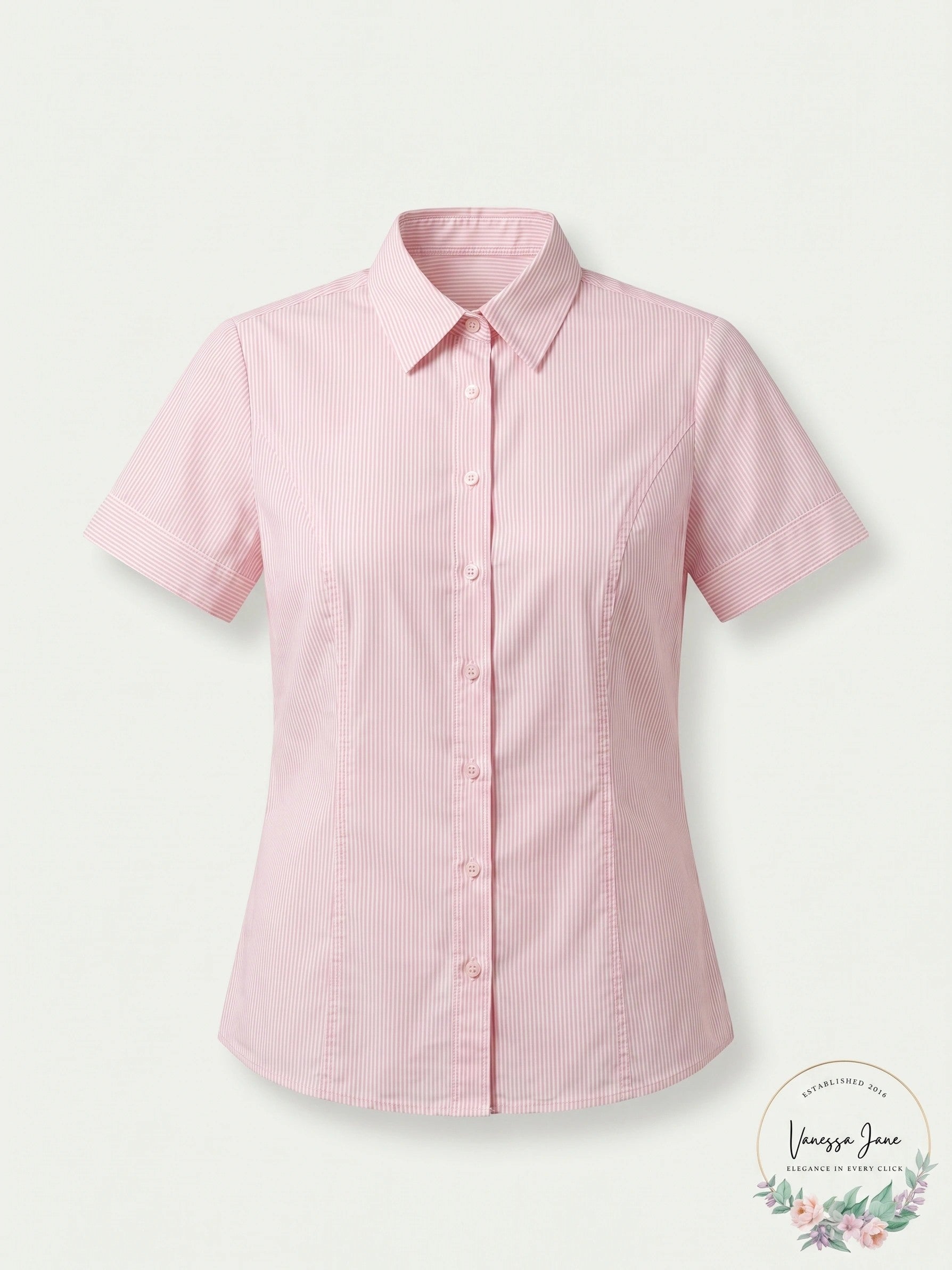 New York & Company Womens Stretch Button Front Top, Size M/Melon