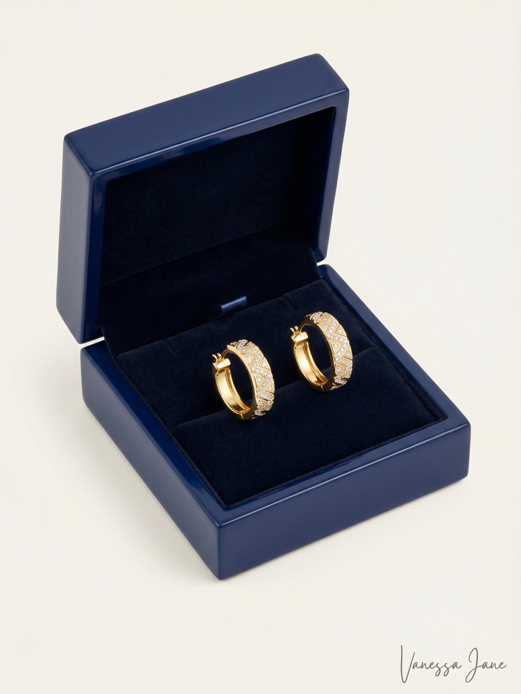 Sandra Redd 14K Gold Plated Cubic Zirconia 25mm Earrings