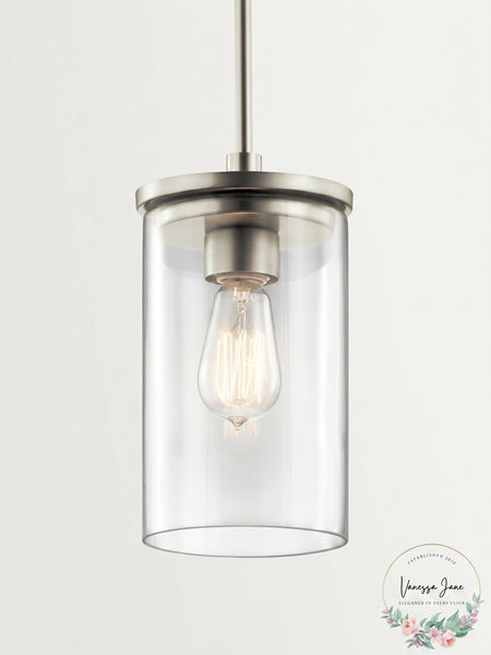 Kichler Crosby Contemporary 1 Light Brushed Nickel Mini Pendant Light