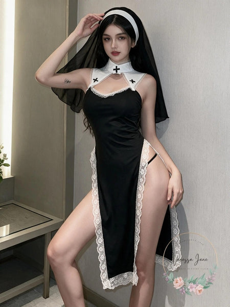 Womens Naughty Nun Costume, Size Asian Medium