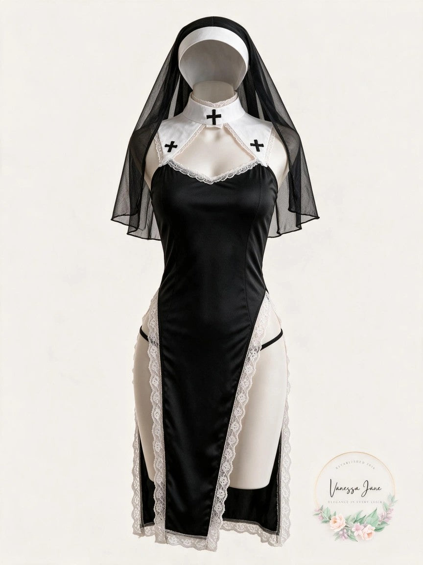 Womens Naughty Nun Costume, Size Asian Medium