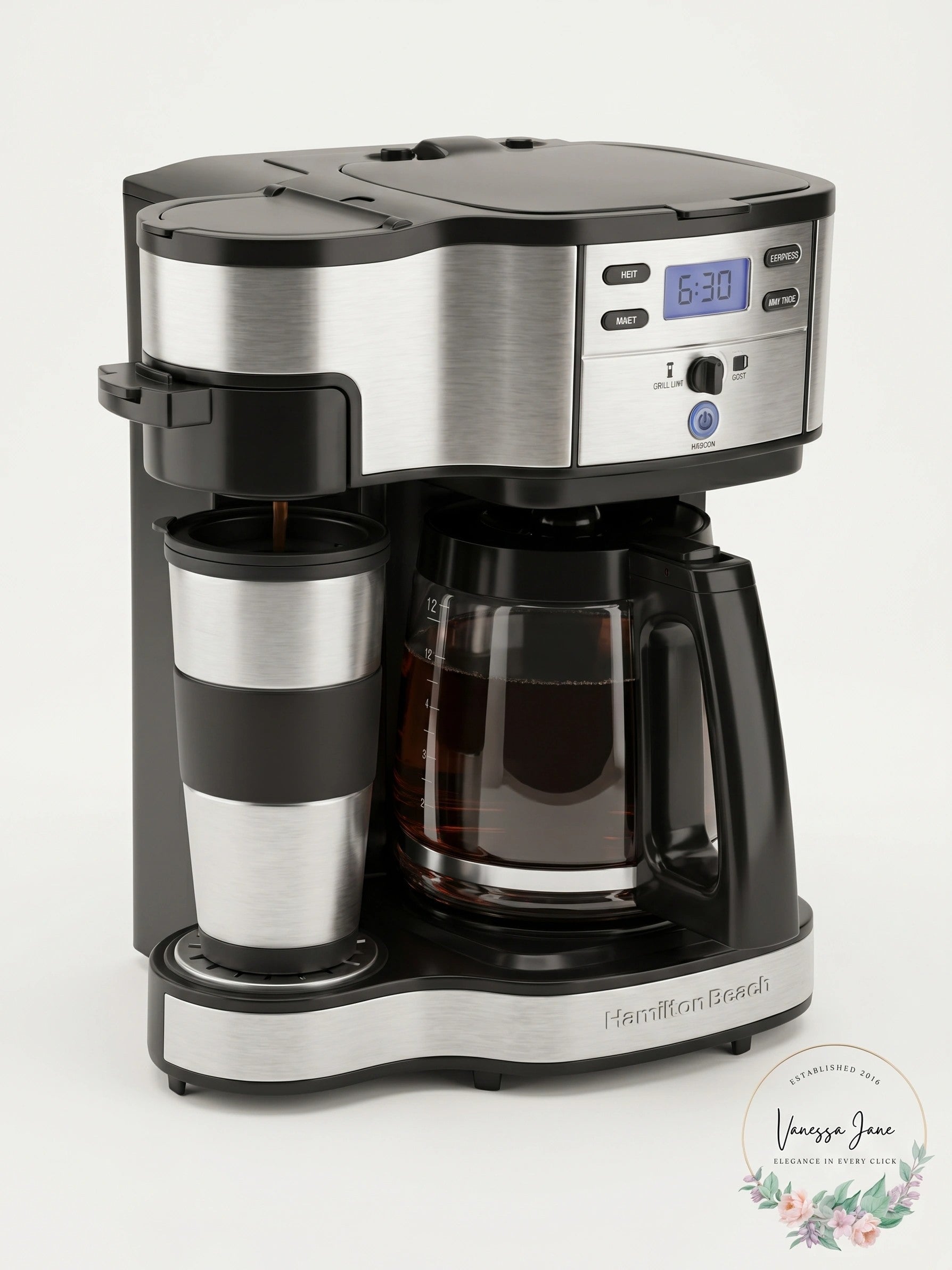 Hamilton Beach 2-Way Brewer Single Serve or 12 Cup Coffee Maker Black 49980A