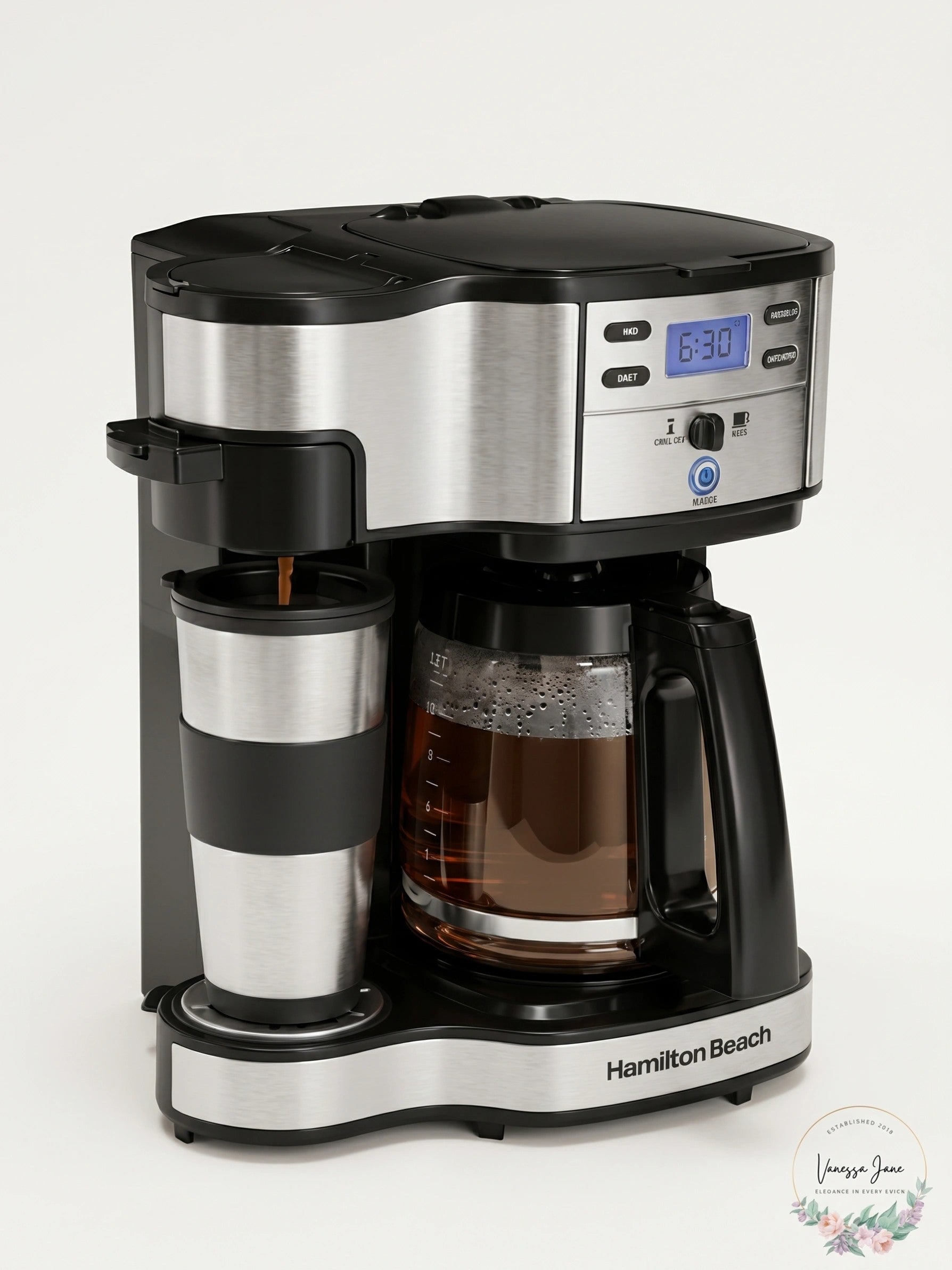 Hamilton Beach 2-Way Brewer Single Serve or 12 Cup Coffee Maker Black 49980A