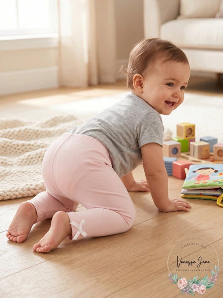 First Impressions Baby Girls Solid Pink Leggings 6-9 Months