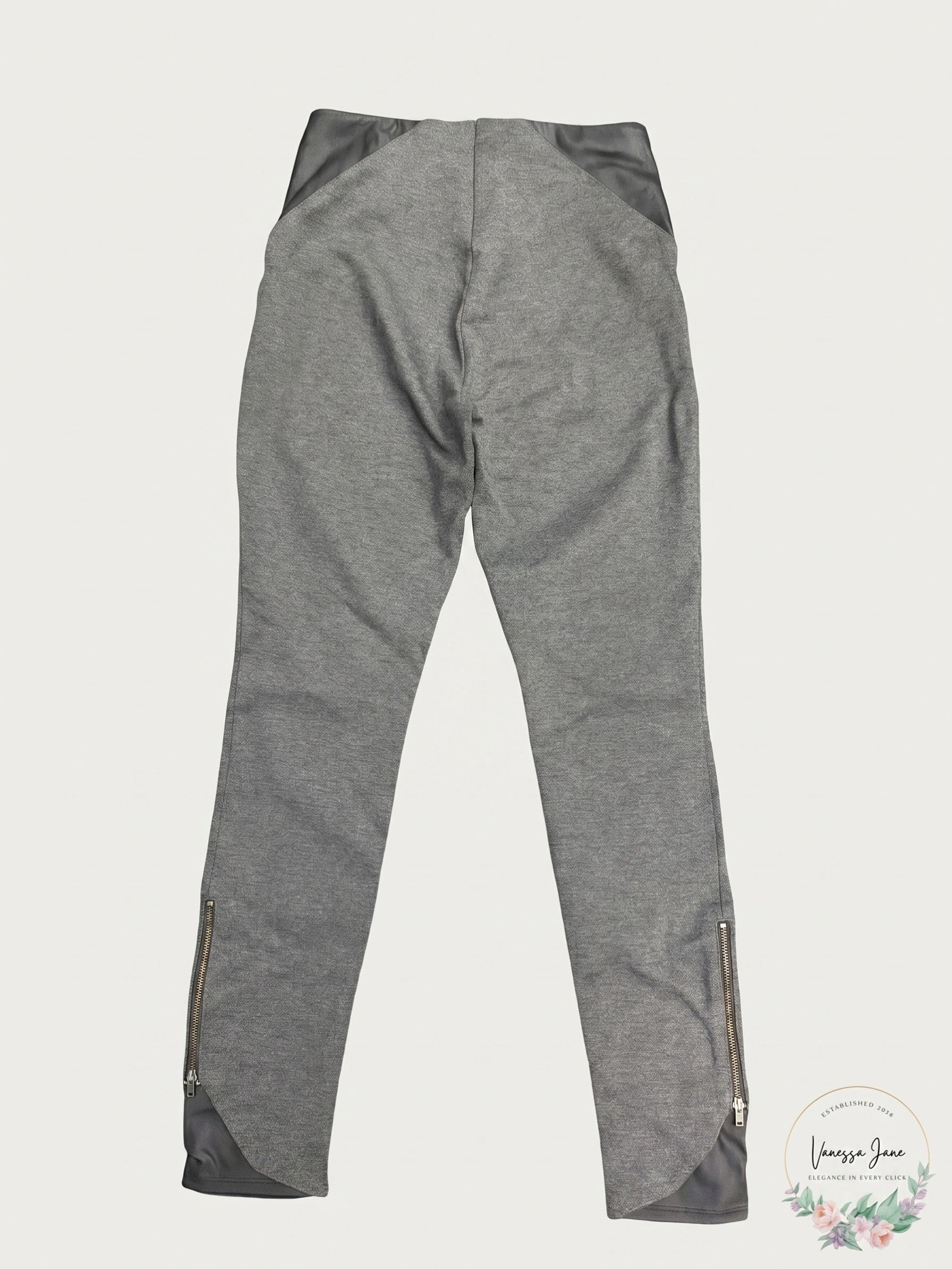 Lysse Leggings Kent Ponte Vegan Leather Legging Gray /Black Size Small