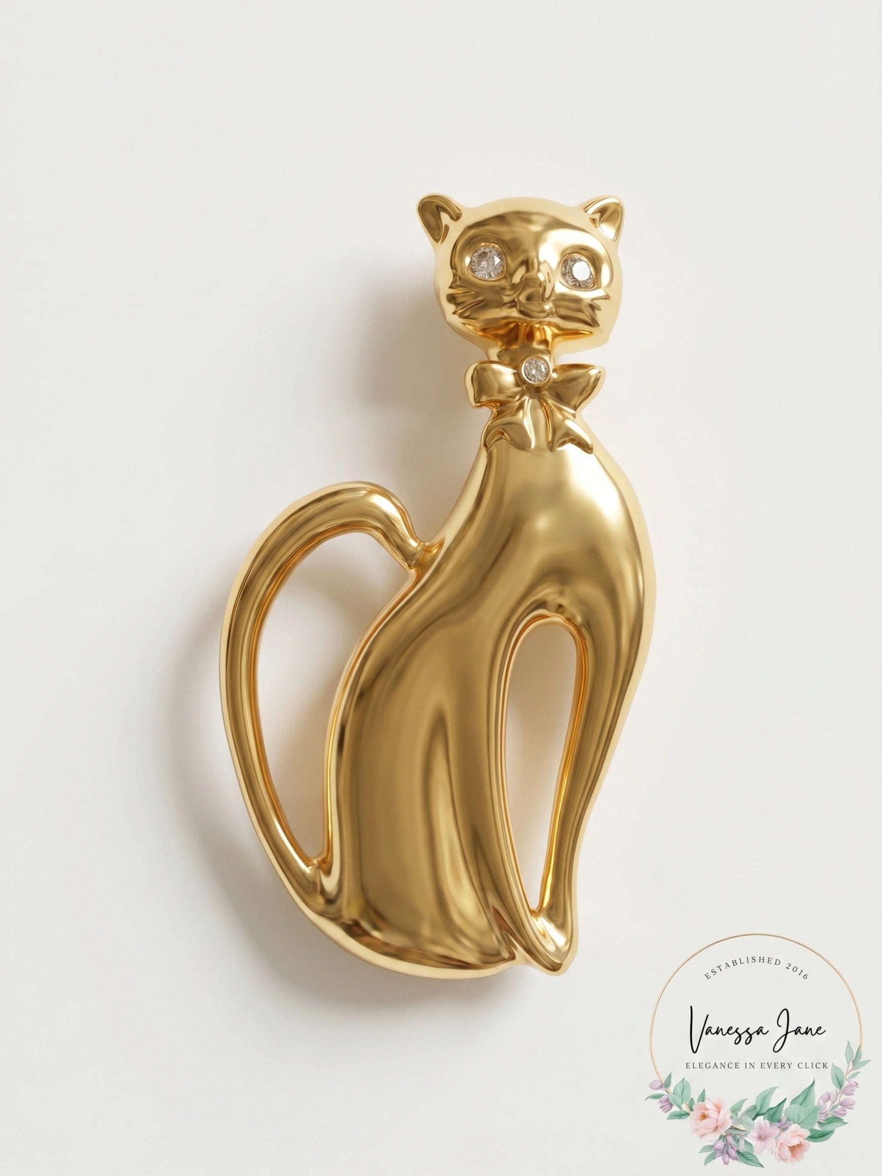 Vintage Cat Brooch