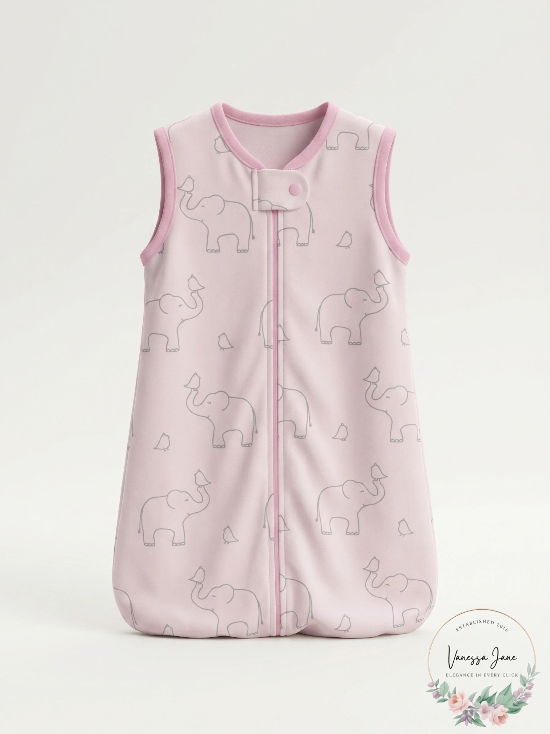SwaddleDesigns Cotton Sleeping Sack with 2-Way Zipper 6-12MO