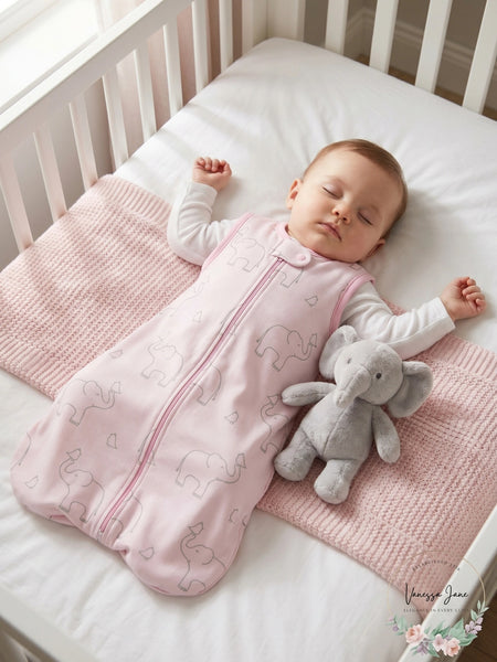 SwaddleDesigns Cotton Sleeping Sack with 2-Way Zipper 6-12MO