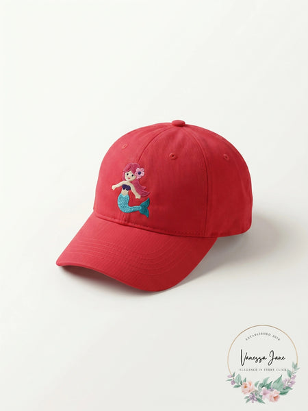 Savanna Georgia  Girls Mermaid Montauk Baseball Cap ,Color: Pink