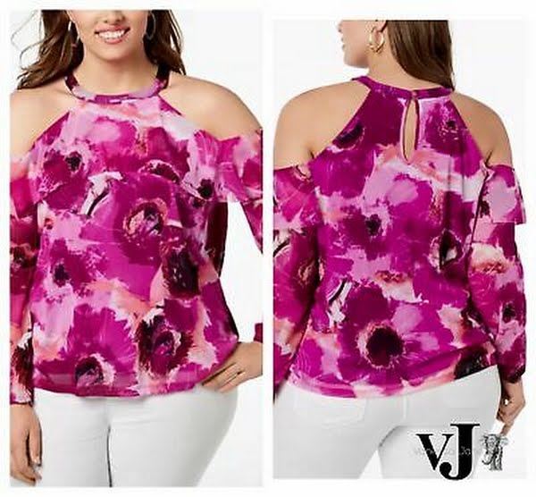 I.n.c. Plus Size Cotton Cold-Shoulder Halter Top