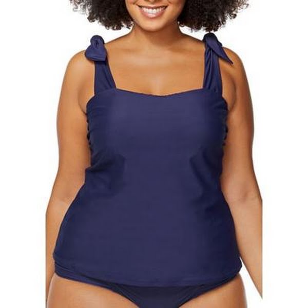 Raisins Womens Plus Size Solid Tiempo Tankini, Size 18W