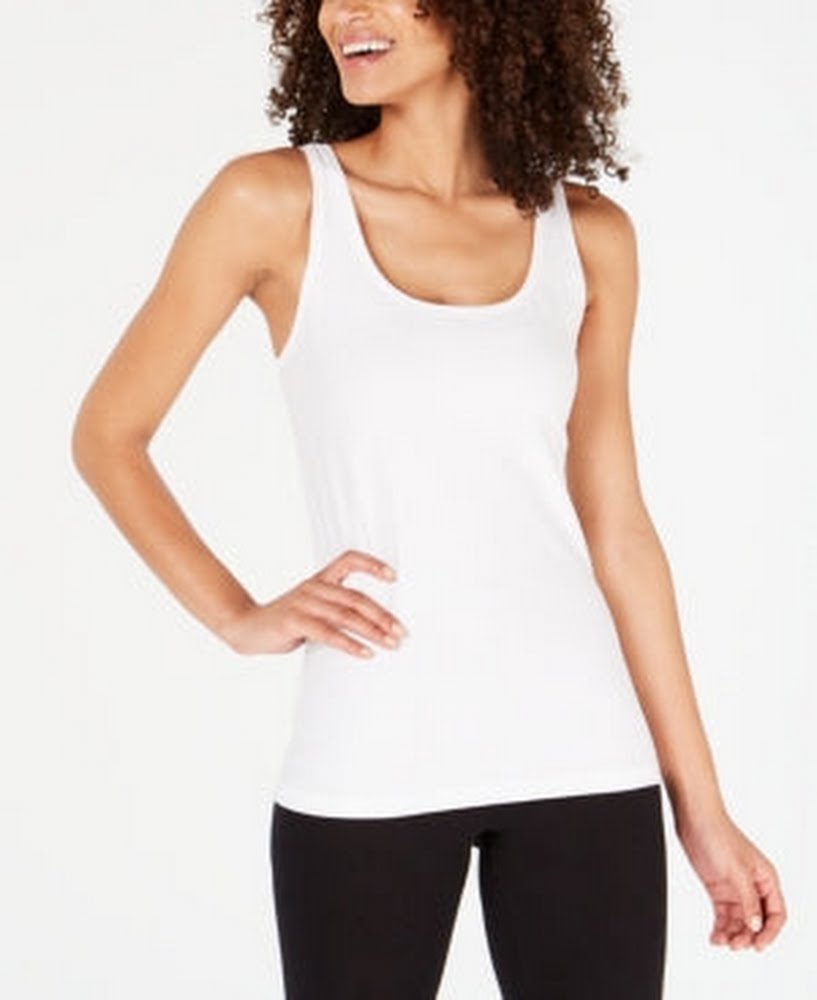 Charter Club Womens Suprima Cotton Blend Cami Tank White, Size XL