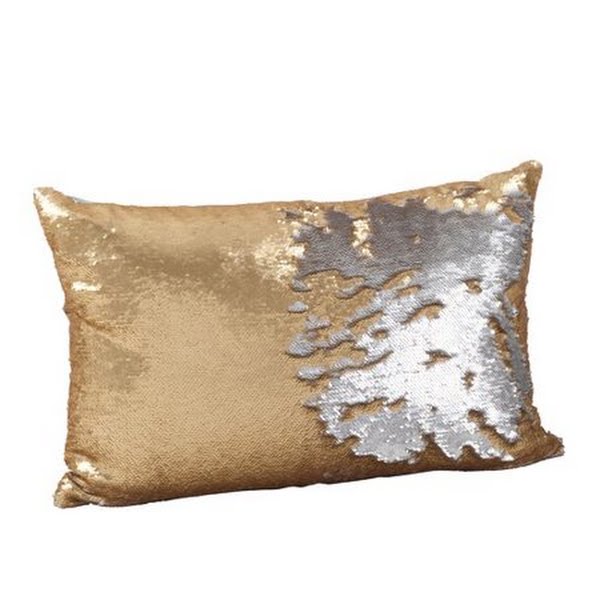 Sirun Collection Sequin Mermaid Design Poly Filled Throw Pillow