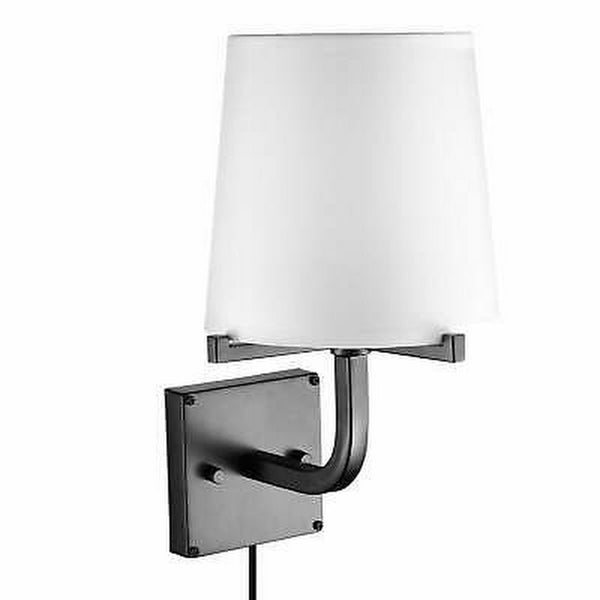 Globe Electric Valerie 1-Light Dark Bronze Plug-In or Hardwire Wall Sconce With