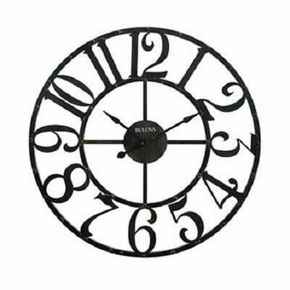 Bulova C4821 Gabriel Wall Clock 36 Inches , Rustic Black