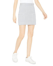 Theory Cotton Blend Striped Mini Skirt