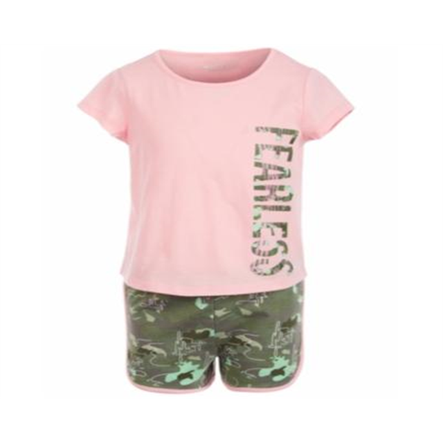 Ideology Little Girls 2-Pc. Graphic T-Shirt and Short Set