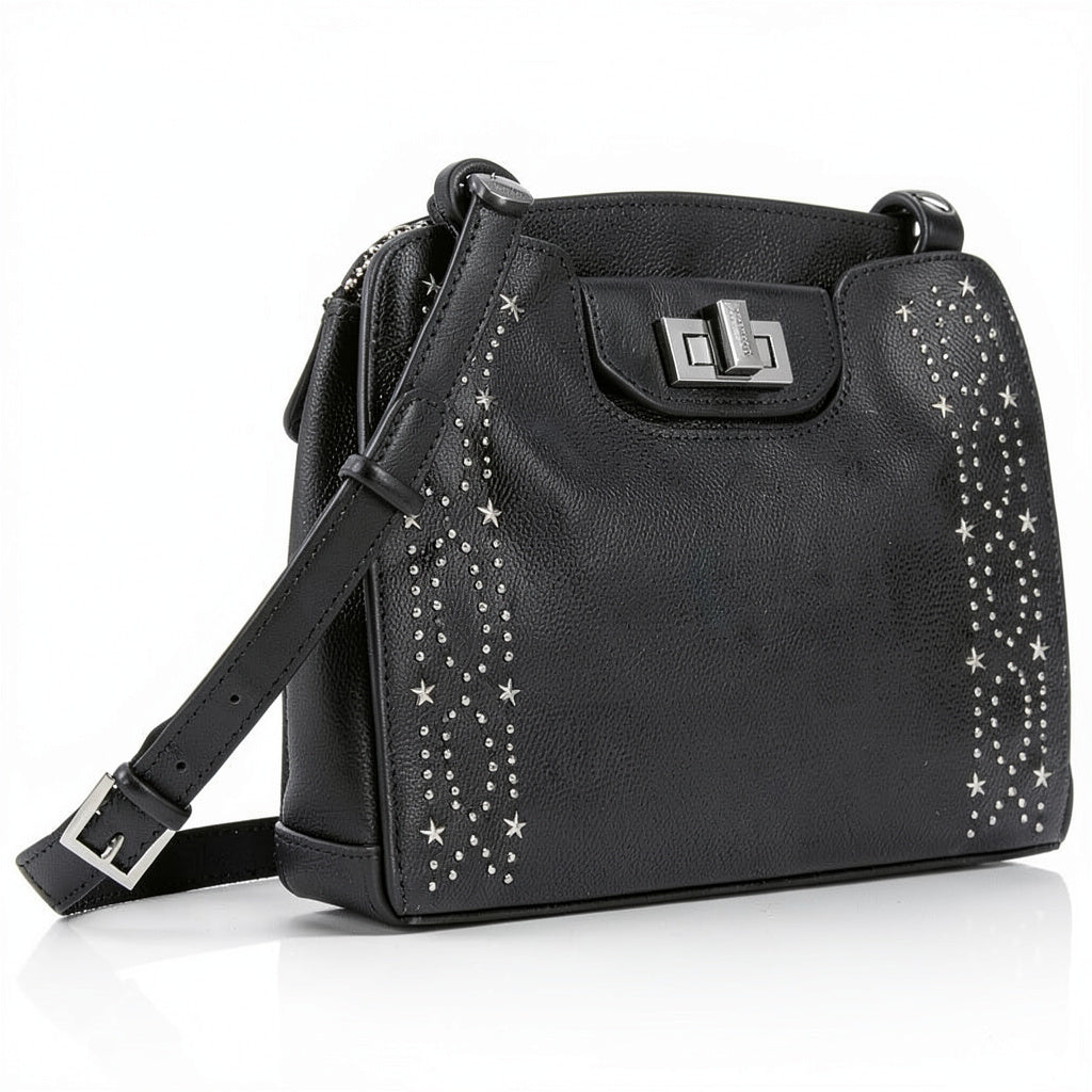 Calvin Klein Clementine Mercury Leather and Celestial Stud Embellished Crossbody