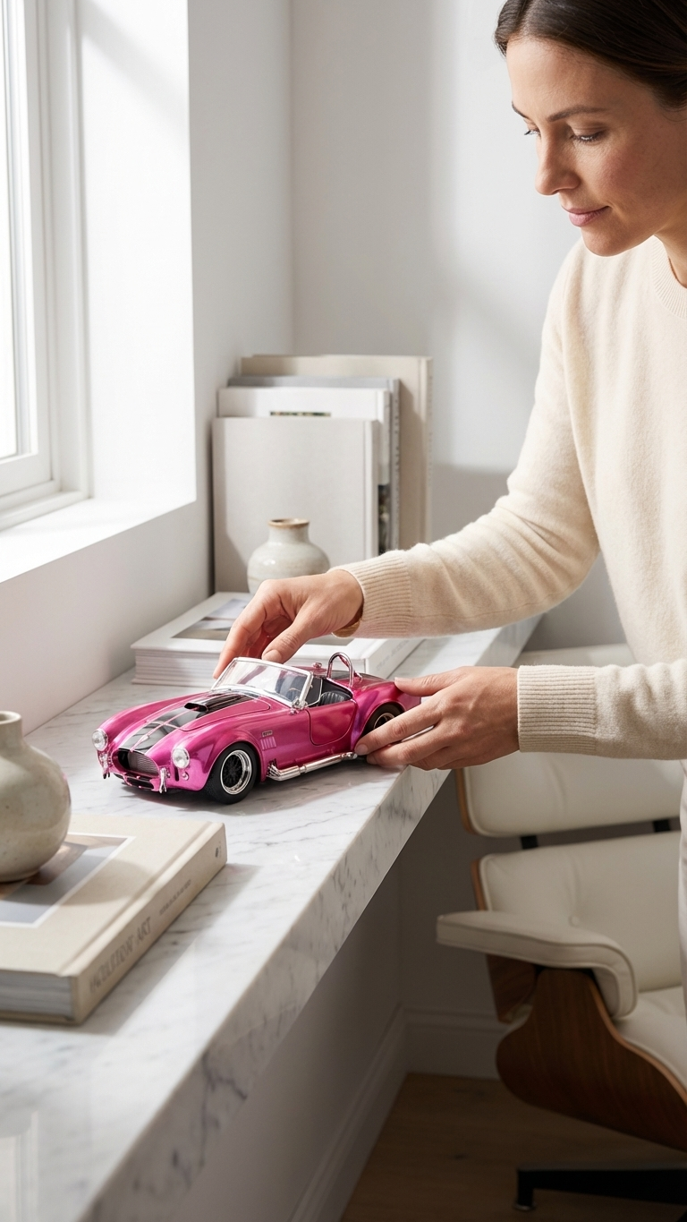 Jada Toys Pink Slips 1:24 Diecast Shelby Cobra 427 S/C Pink Black Car 1965