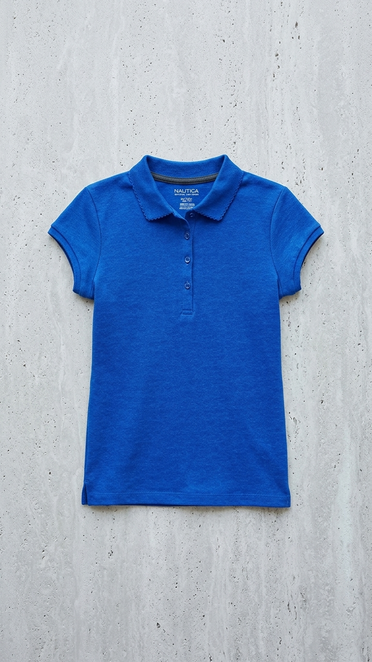 Nautica Nautica Girls School Uniform Short Sleeve Pique Polo, L/12/14