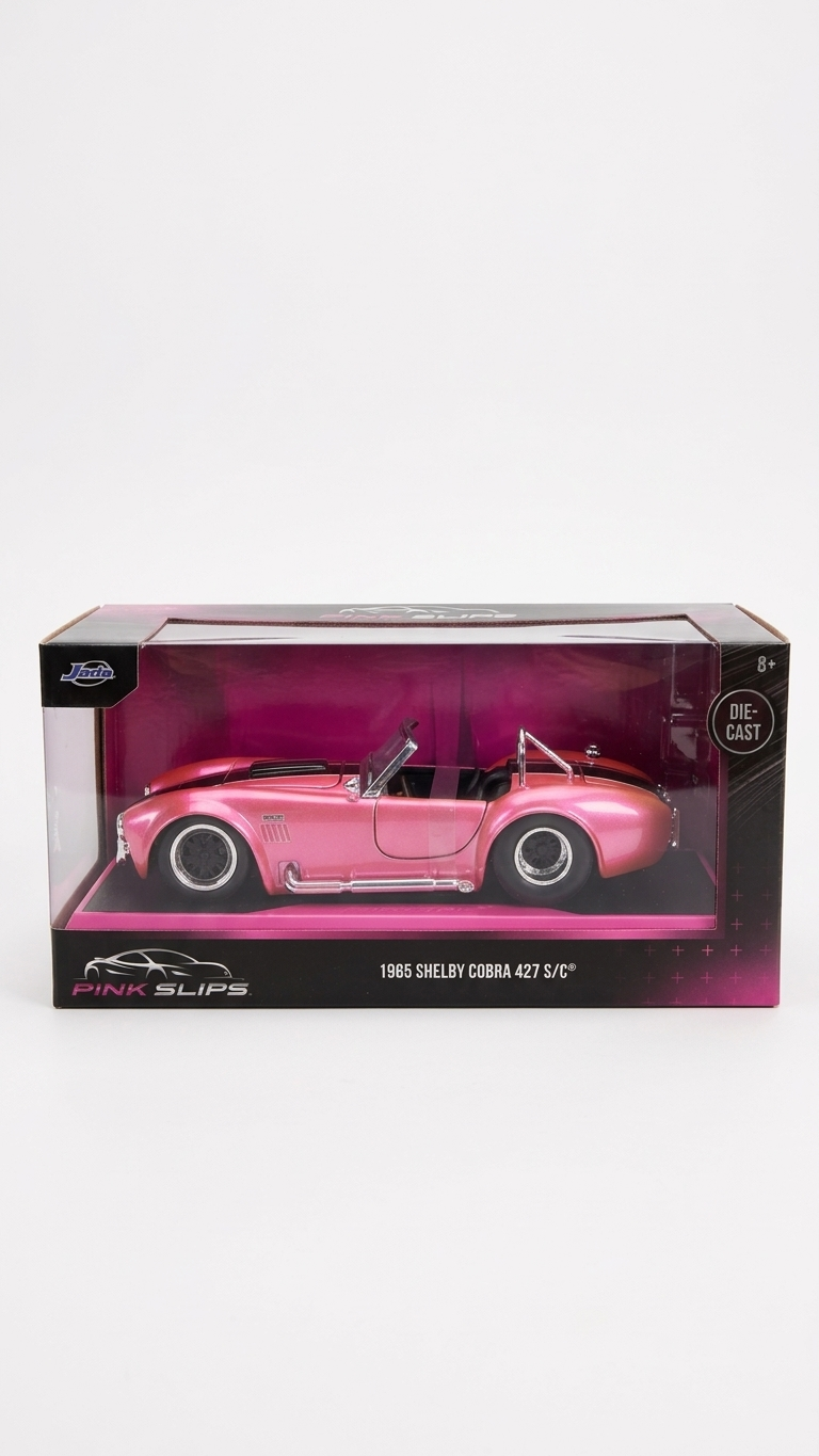 Jada Toys Pink Slips 1:24 Diecast Shelby Cobra 427 S/C Pink Black Car 1965