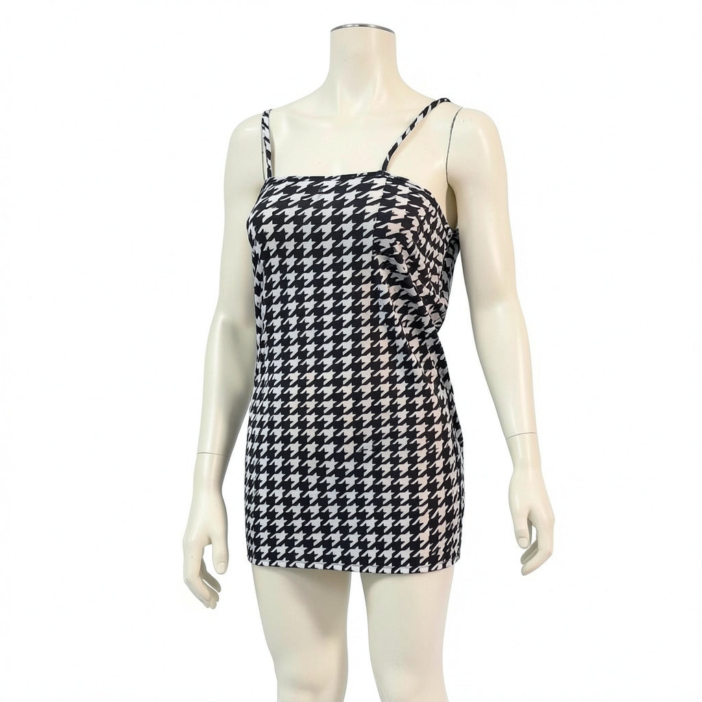 SHEIN Tall Houndstooth Print Cami Slip Dress