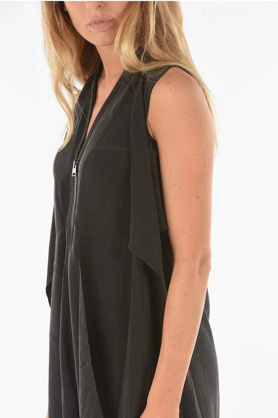 Kate and Mallory Black Zipper Front Dress, Size Medium