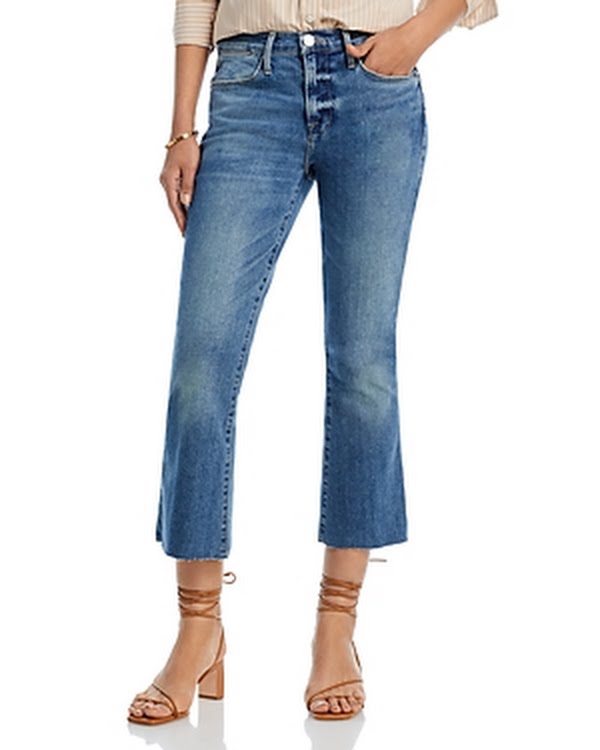 Frame Le High Rise Crop Flare Jeans in Cairo, Size 24