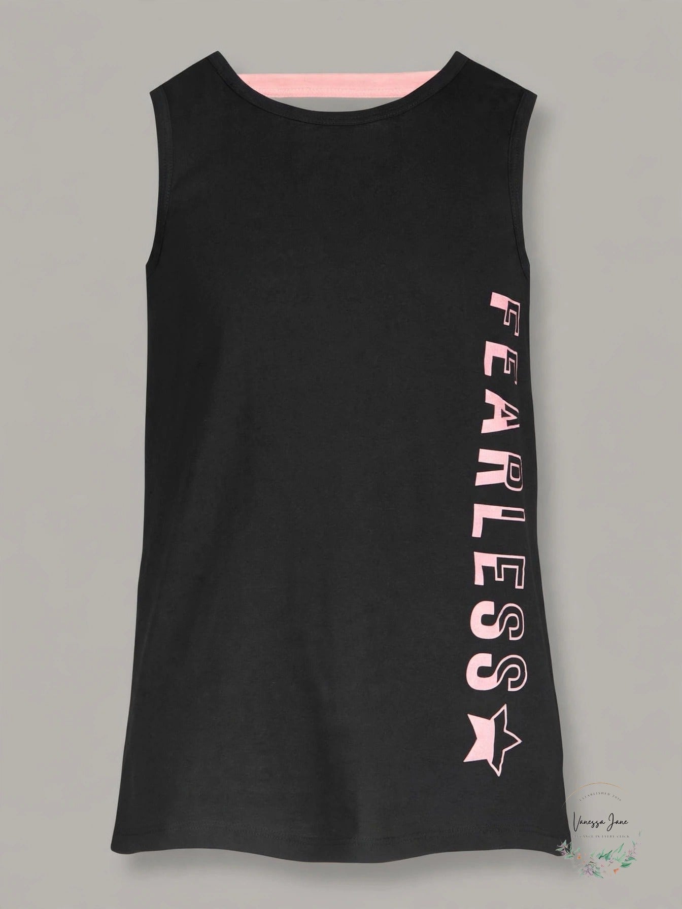 Ideology Girls' Graphic Tank Top with Pink Back Straps