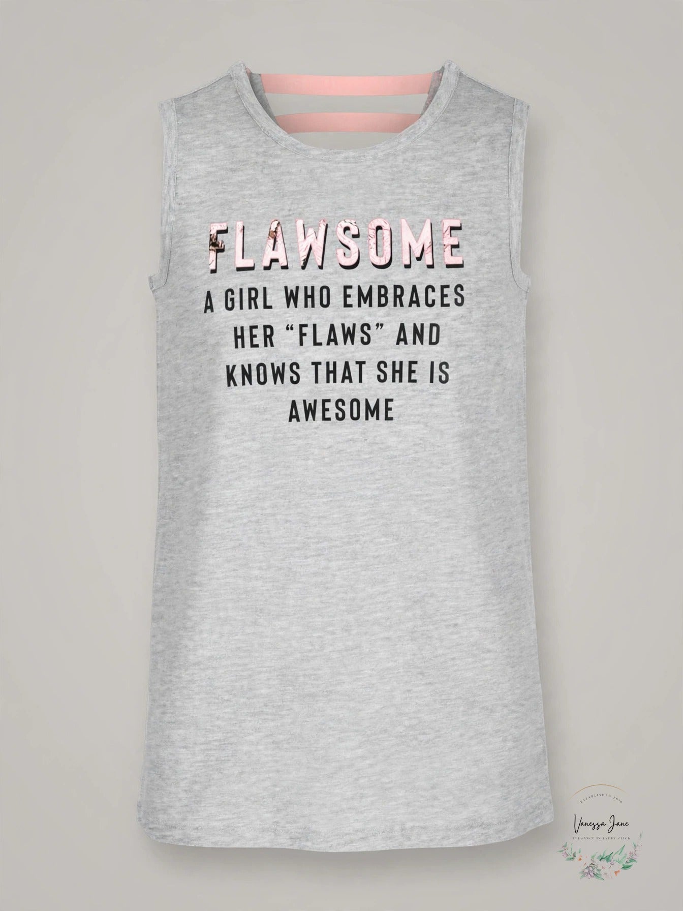 Ideology Girls' Graphic Tank Top with Pink Back Straps