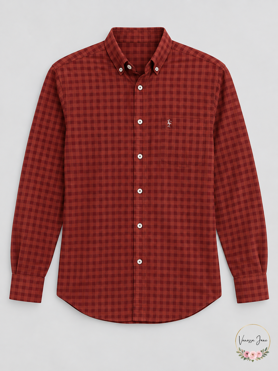 TailorBryd Gingham Printed Performance Shirt, Size Small