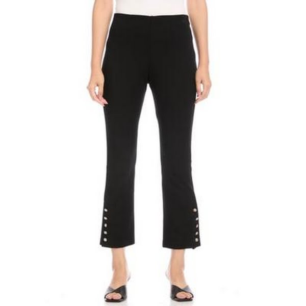 Karen Kane Womens Cropped Button-up Hem Pants, Size XS