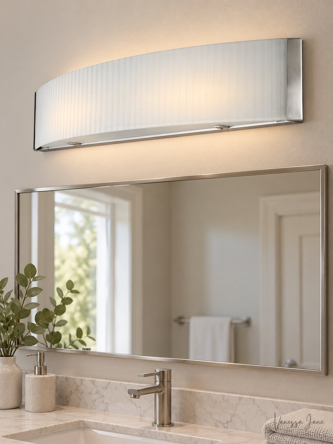 Access Lighting Helium LED Vanity Light, 62042LED-BS/CKF — lifestyle candidate